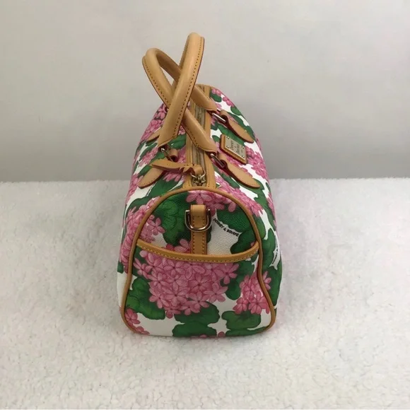 Dooney & Bourke Geraniums Satchel Bag EUC - Picture 4 of 15
